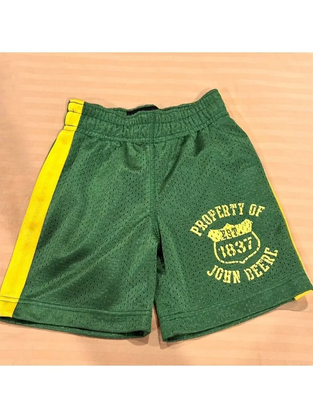 John Deere Toddler 3T Boys 2 Piece Green T-Shirt Mesh Shorts Set Ride Dig Fun